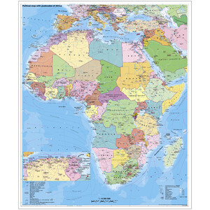 Stiefel continentkaart Afrika politisch mit PLZ