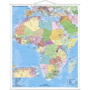 Stiefel continentkaart Afrika politiek met postcode