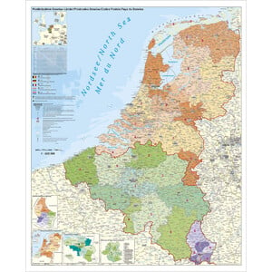 Stiefel Regionale kaart Benelux mit Postleitzahlen (97x137)