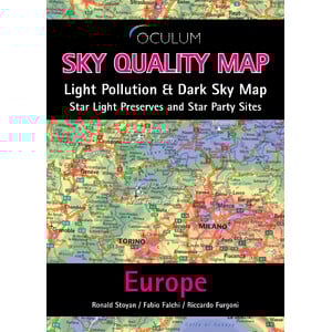 Oculum Verlag Continentkaart Sky Quality Map Europe