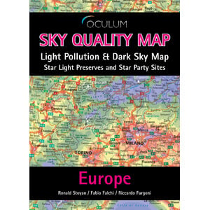 Oculum Verlag continentkaart Sky Quality Map Europe