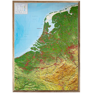 Georelief Regionale kaart Benelux (57 x 77 cm)