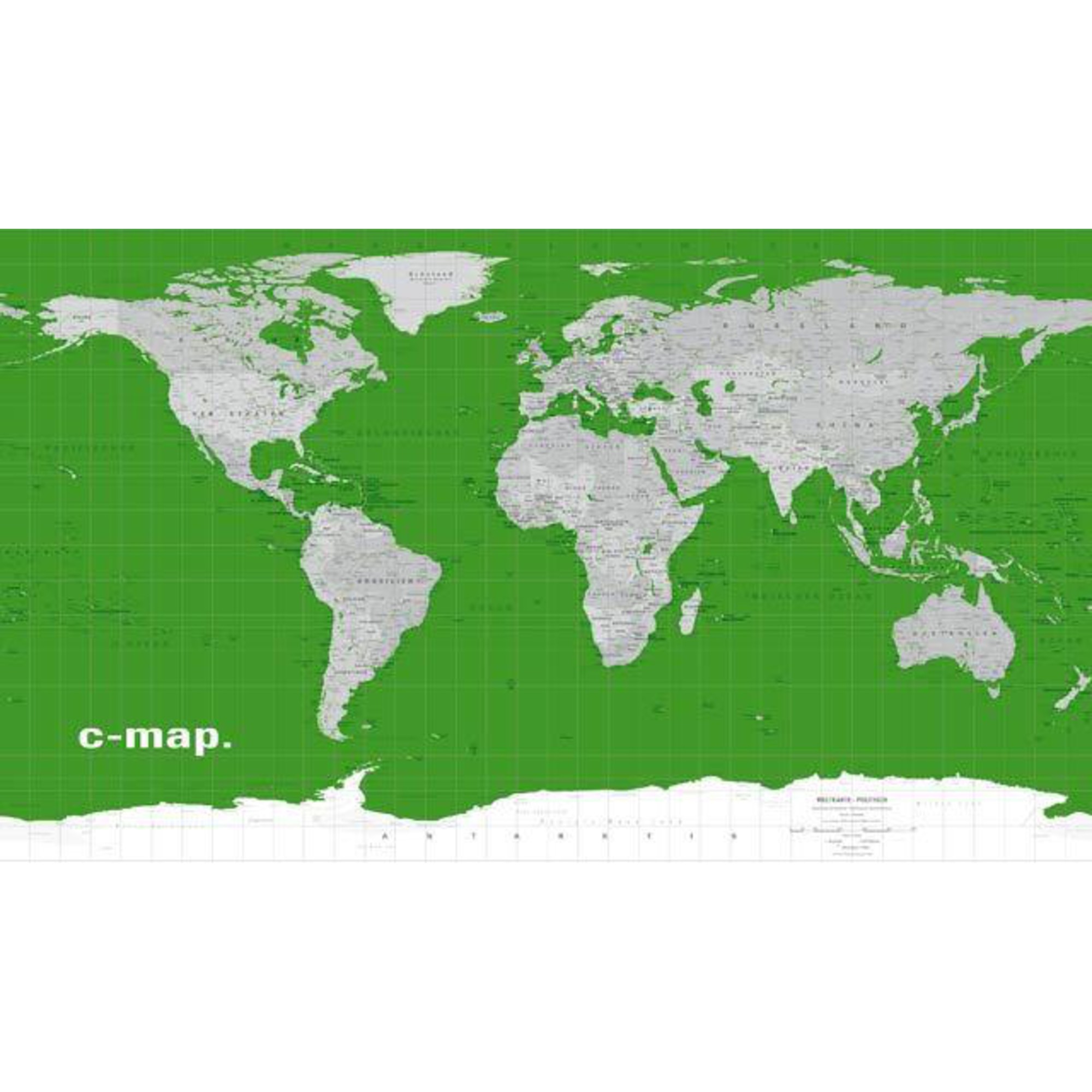 Columbus Wereldkaart C-map map of the world '' green
