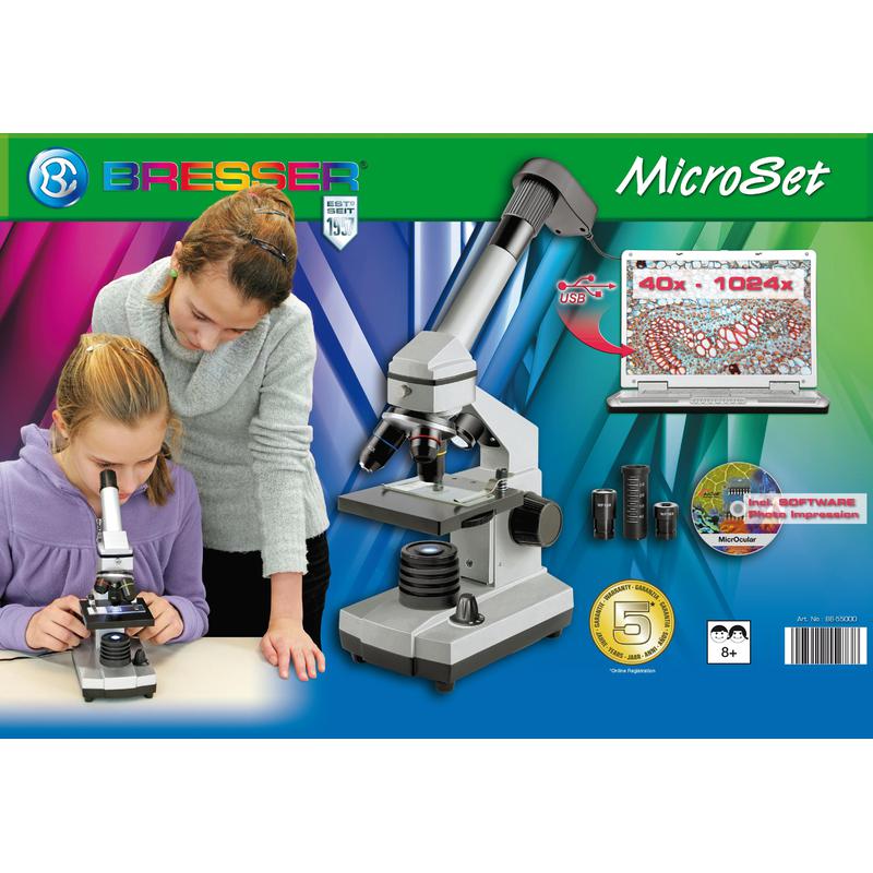 Bresser Junior Biolux CEA microscoopset, USB, koffer, 40x -1024x