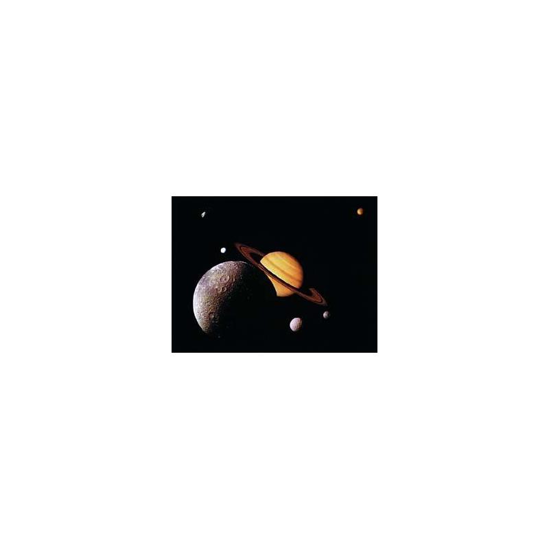 Poster Saturnus met 6 manen