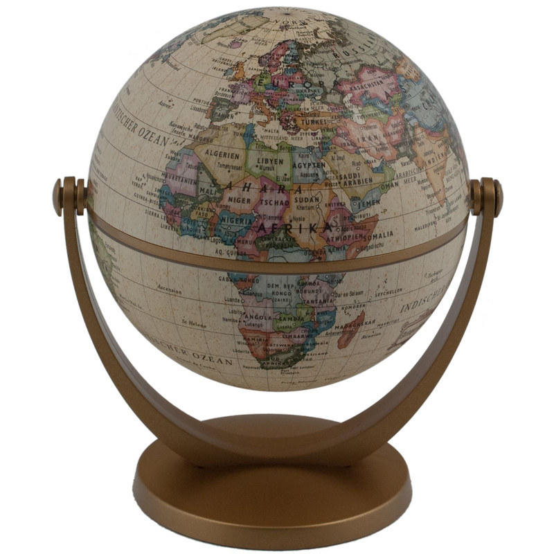 Stellanova Draaibare globe met IQ-Quiz, antiek design (Duits) 10cm