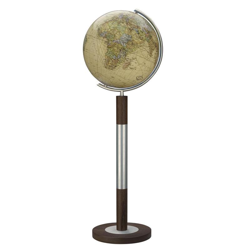 Columbus Staande globe Royal 40cm Standfuß Holz Wenge/ Edelstahl
