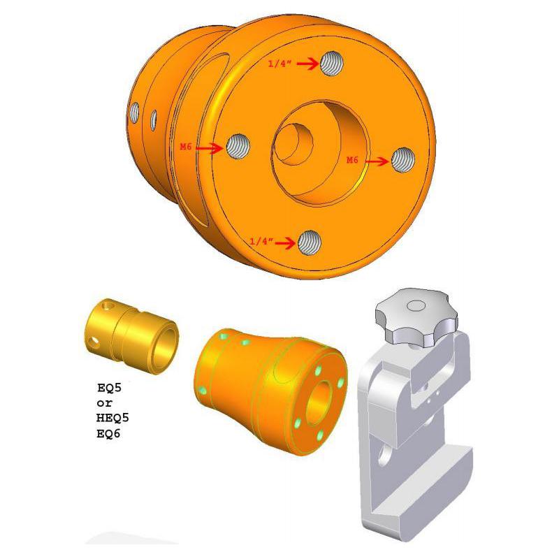 Geoptik Tegengewicht Adapter voor contragewichtstang voor EQ-5 / GP