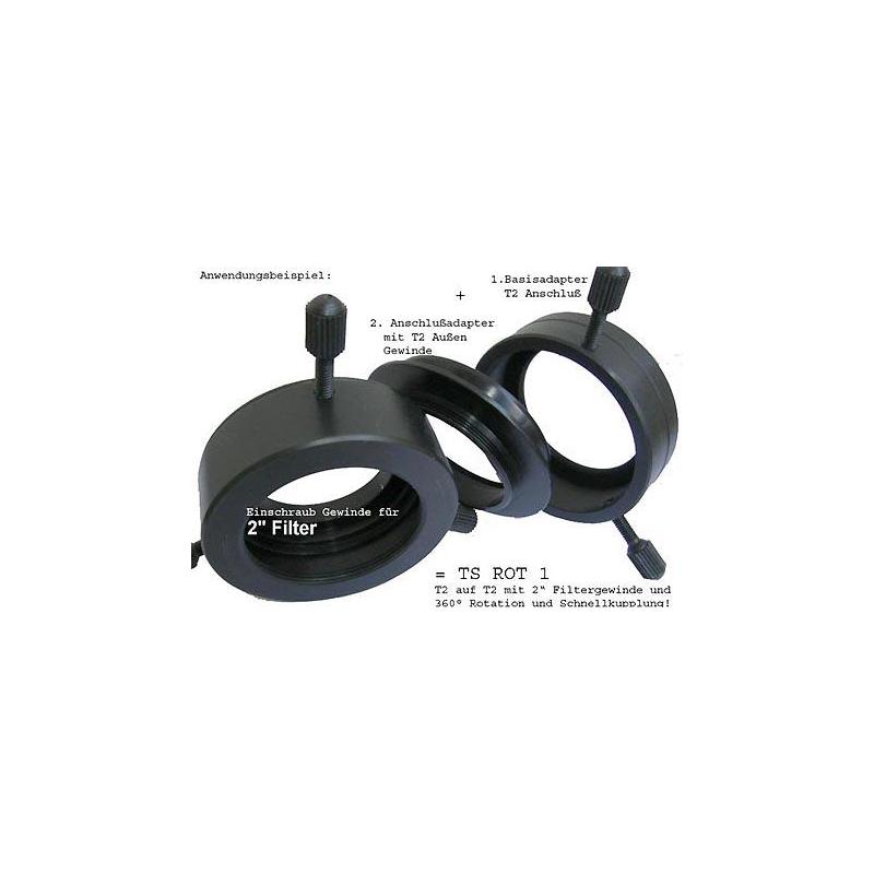 TS Optics Rotator Rotatiesysteem SC-schroefdraad (binnenzijde/telescoopzijde) op T2 (buitenzijde/camerazijde)