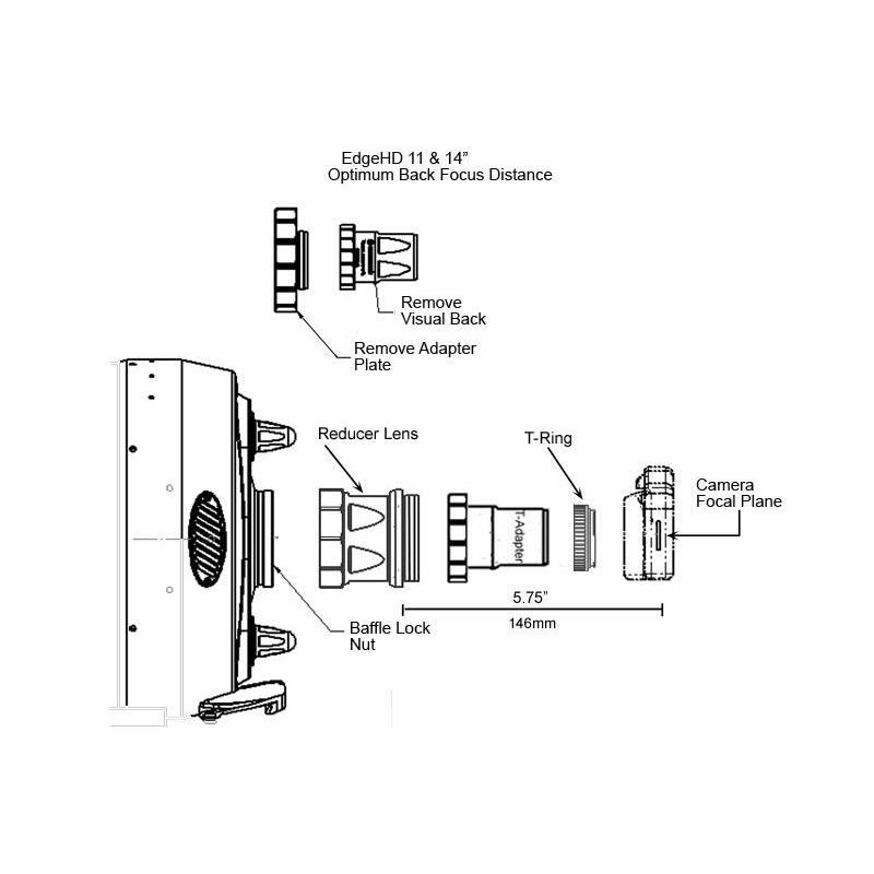 Celestron Adapters Focaaladapter SC/T2, voor EdgeHD 9,25"/11"/14"
