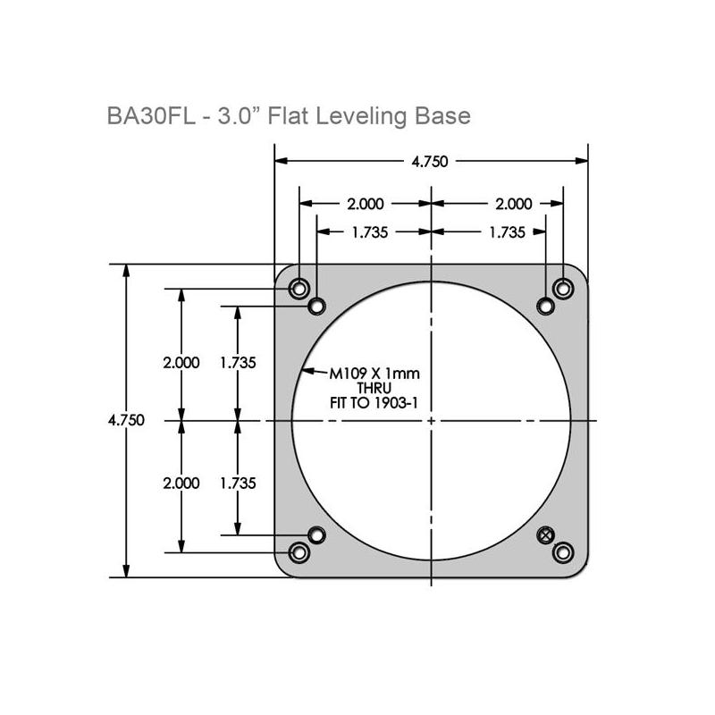 Starlight Instruments Basis voor 3,0" Dia Focuser, vlak met nivelleerschroeven