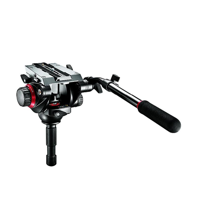 Manfrotto 2-way-panheads 504HD Pro Fluid 2-weg-kop, met snelkoppelingsplaat 501PL