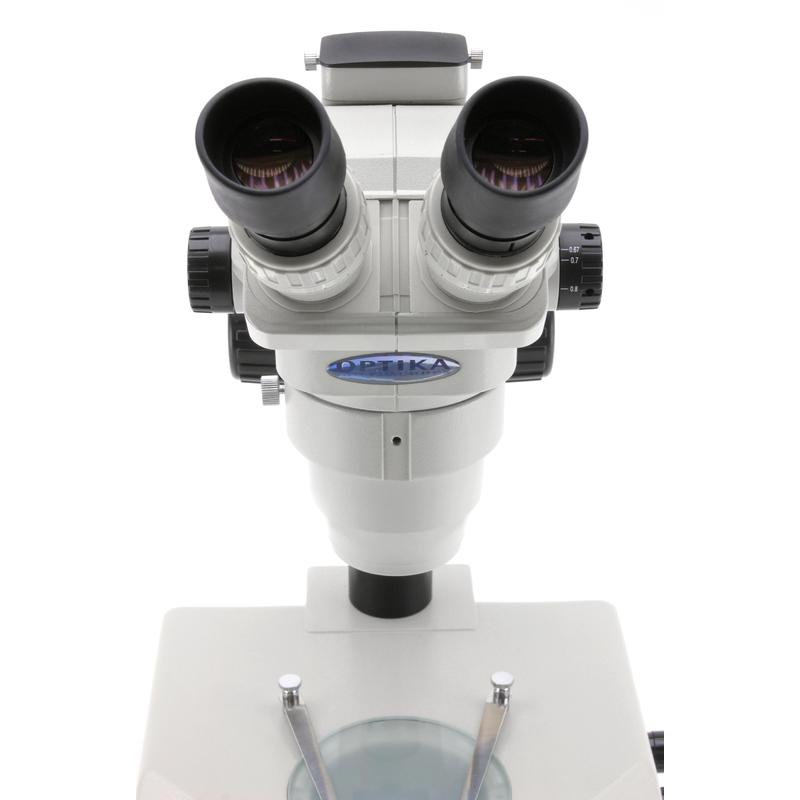 Optika Stereozoommikroskop Binokulares Zoomstereomikroskop SZR-5, Fuß mit Beleuchtung, 1 Leuchte