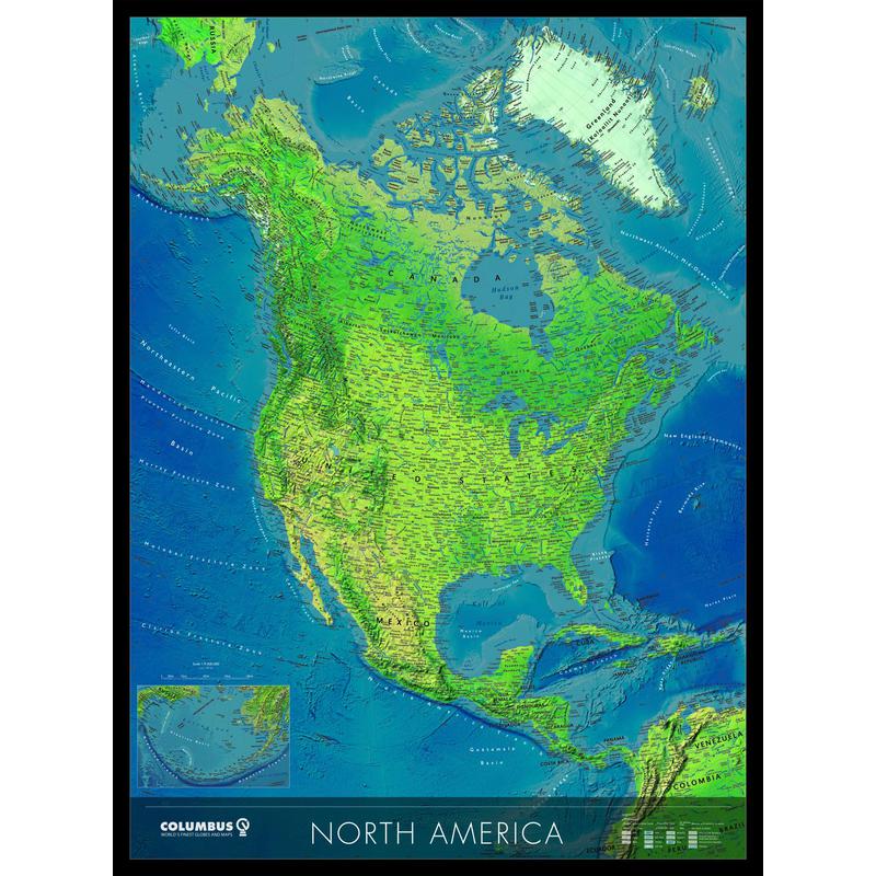 Columbus Continentkaart Noord-Amerika KK2021NA (Engels)