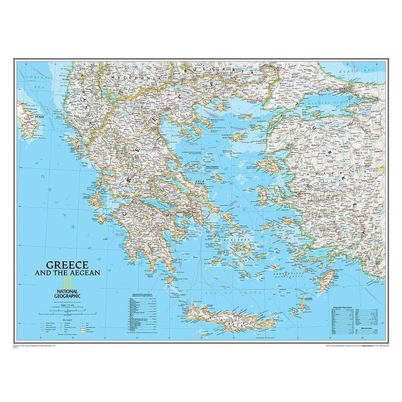 National Geographic Kaart Griekenland (Engels)
