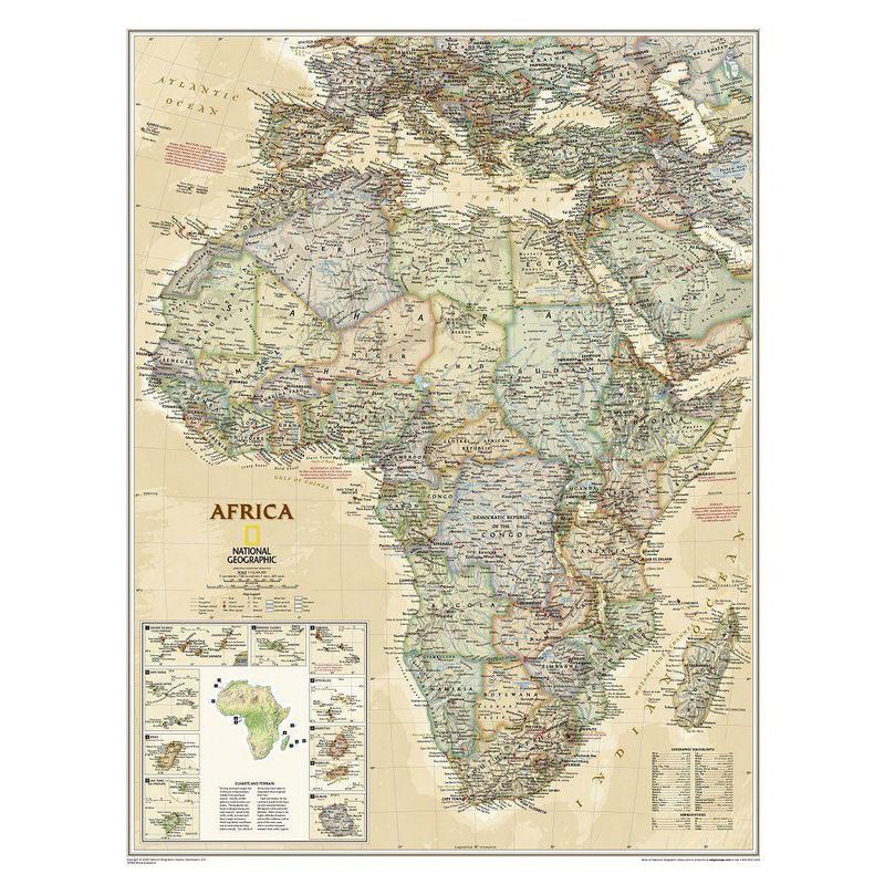 National Geographic continentkaart Afrika (Engels)