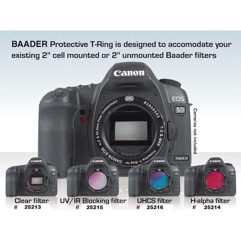 Baader Camera adapter Protective CANON DSLR T-ring, met ingebouwde helderglas-stofbeschermingsfilter 50,4 x 3mm