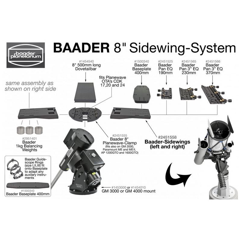 Baader Planewave klem, 8"