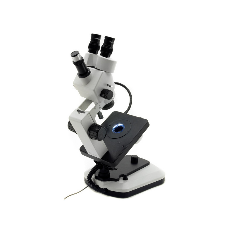 Optika Stereo zoom microscoop OPTIGEM-2, trinoculair, gemmologisch, kantelbaar statief