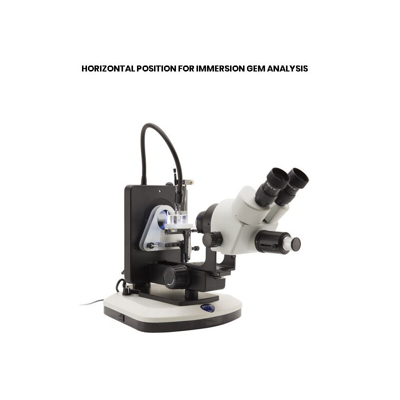 Optika Stereo zoom microscoop OPTIGEM-2, trinoculair, gemmologisch, kantelbaar statief