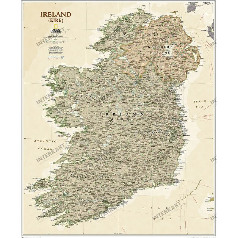 National Geographic Kaart Ierland (76 x 91 cm)