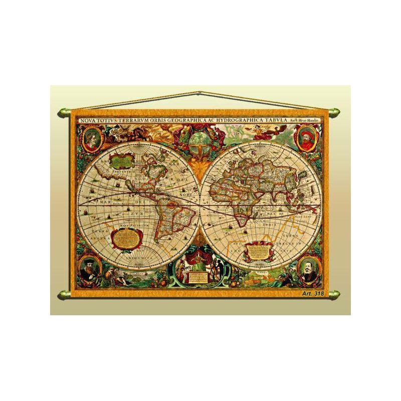 Zoffoli living Wereldkaart Antieke kaart (replica) nr. 318/2
