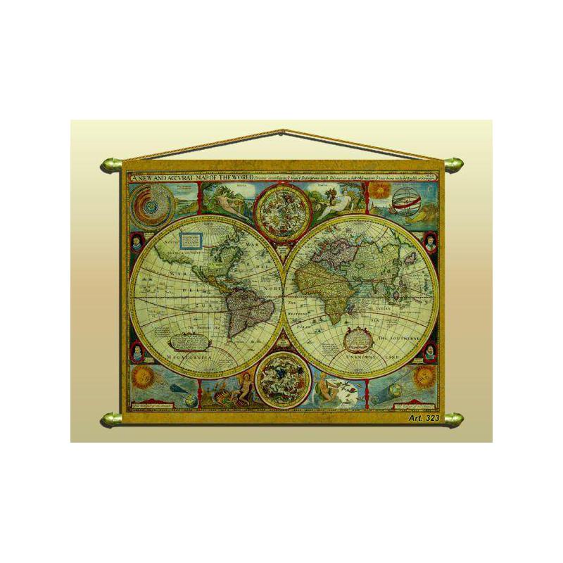 Zoffoli Wereldkaart Antique map (reproduction) No. 323/2