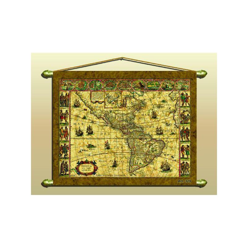 Zoffoli living Continentkaart Antieke kaart (replica) nr. 329/2