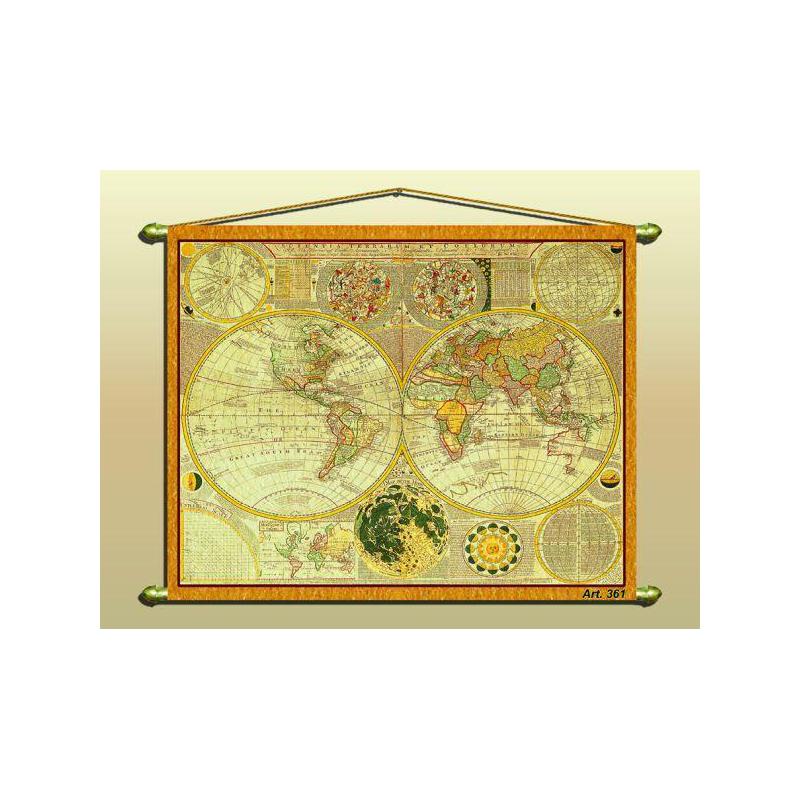 Zoffoli Wereldkaart Antique map (reproduction) No. 361/2
