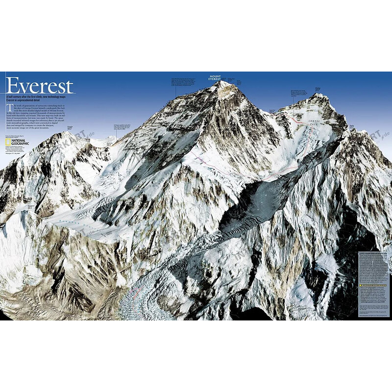 National Geographic Regionale kaart Mount Everest, 50ste verjaardag, 2-zijdig (Engels)