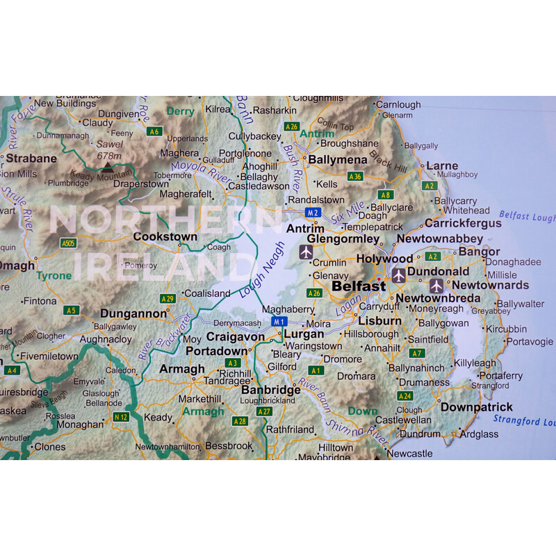 GeoMetro Kaart Ierland (90 x 90 cm)