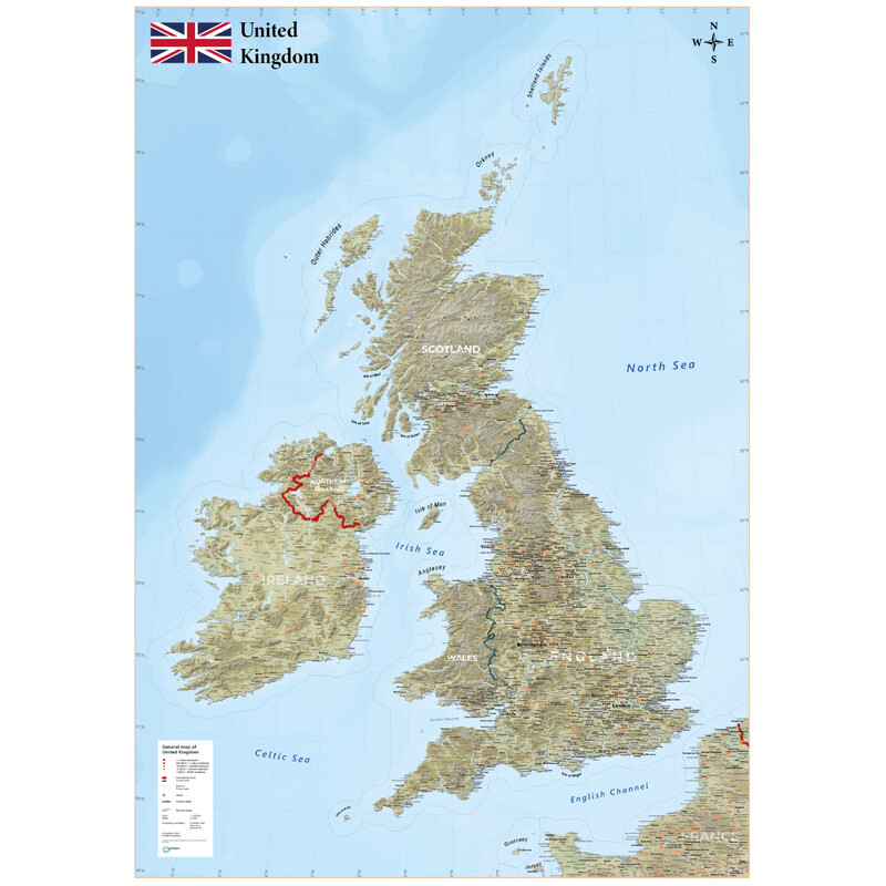 GeoMetro Kaart United Kingdom (100 x 140 cm)