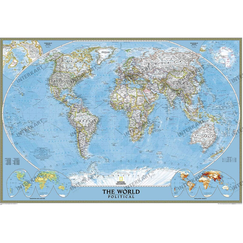National Geographic Wereldkaart (279 x 193 cm)