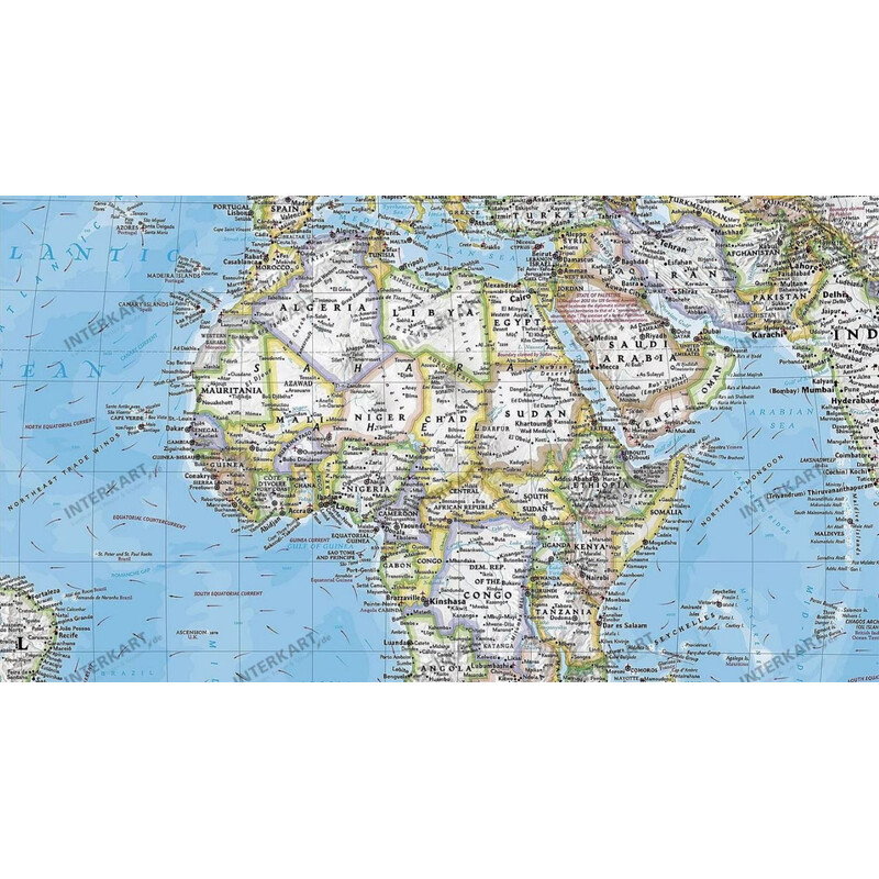 National Geographic Wereldkaart (279 x 193 cm)