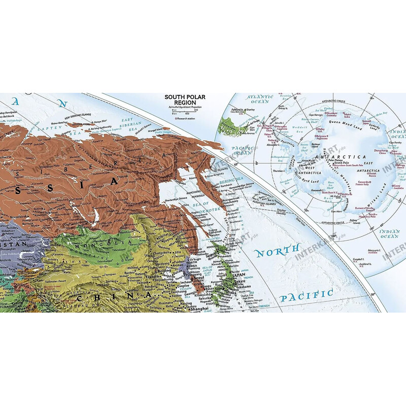 National Geographic Decoratieve wereldkaart, groot, politiek (Engels)