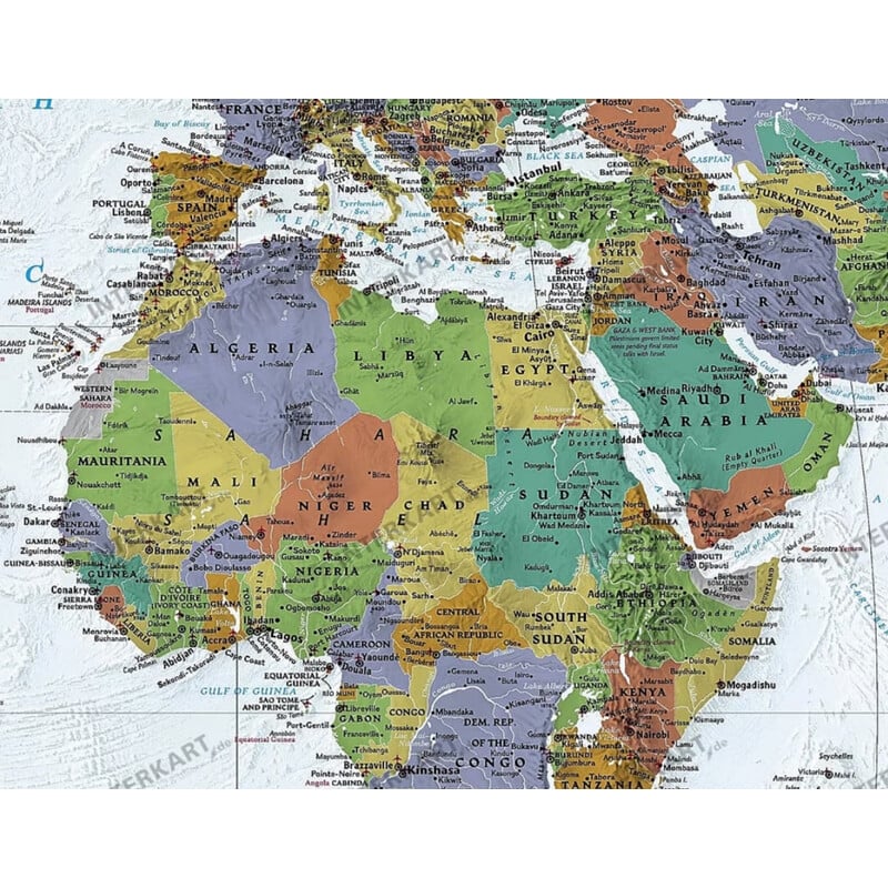 National Geographic Decoratieve wereldkaart, gelamineerd, groot, politiek (Engels)