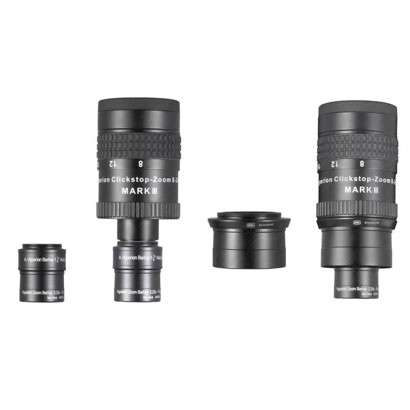Baader Hyperion 8-24mm Clickstop Zoom oculairs Mark III 2" en Barlow 2.25x Set