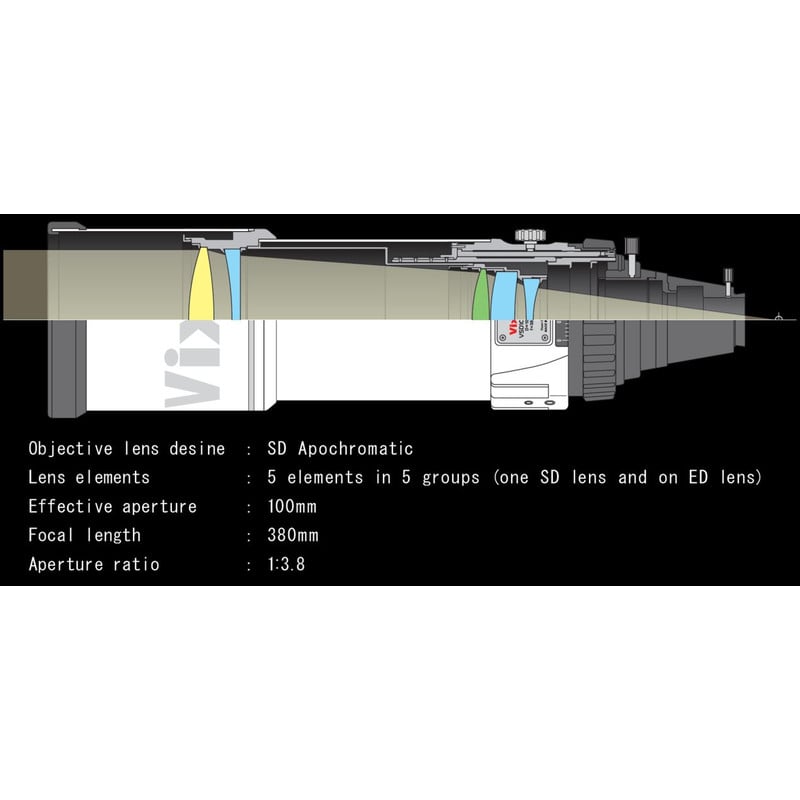 Vixen Apochromatische refractor AP 100/380 VSD100 F3.8 OTA