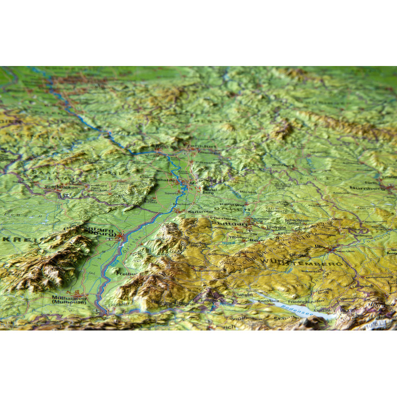 Georelief Duitsland 3D reliëfkaart, klein (Duits)