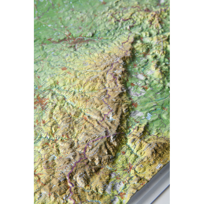 Georelief Saksen 3D reliëfkaart, klein (Duits)
