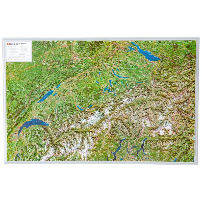 Georelief Kaart Zwitserland luchtfoto (Duits)
