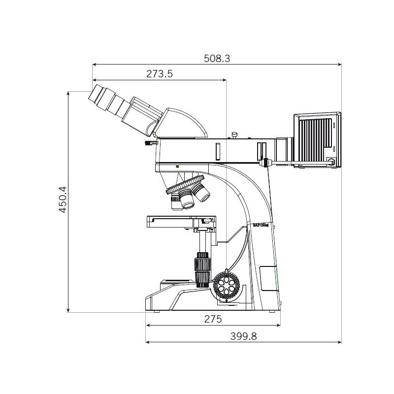 Motic Microscoop BA310 MET-T, trinoculair, (3"x2")