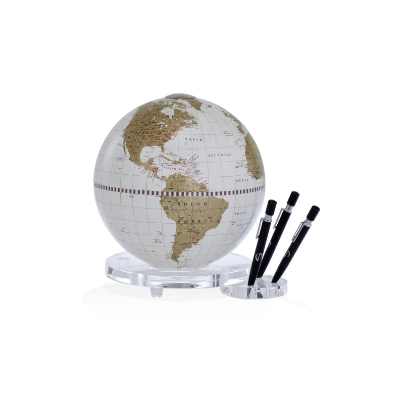 Zoffoli Globe Tischglobus Balance weiß/gold mit Stiftehalter