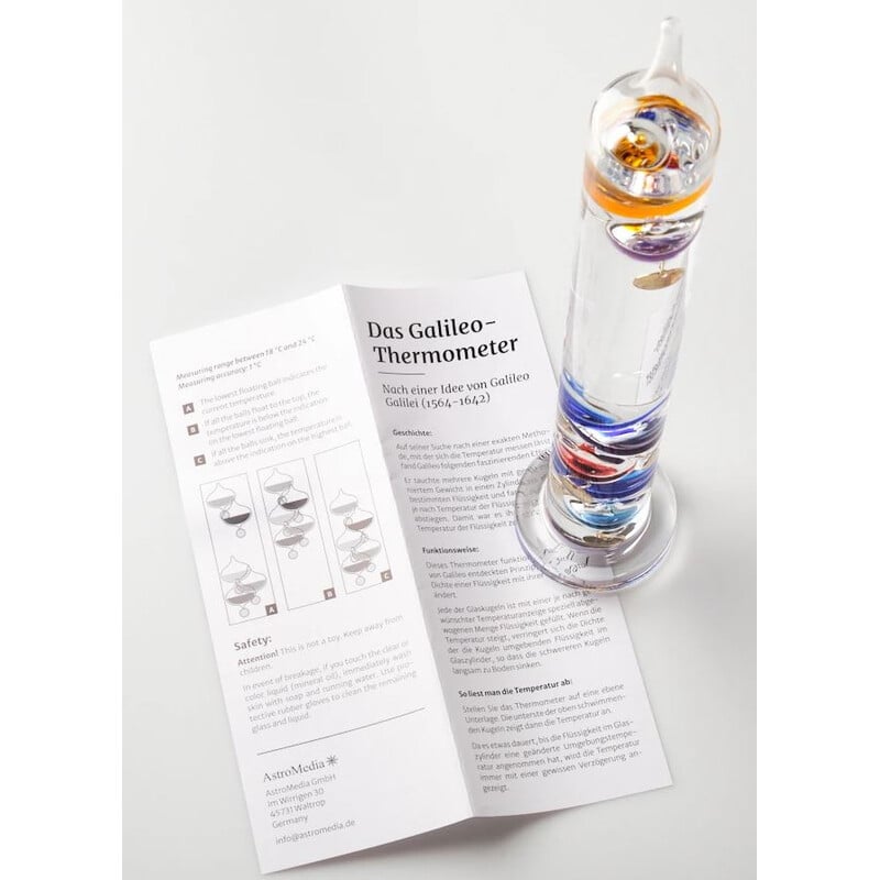 AstroMedia Weerstation Galileo thermometer