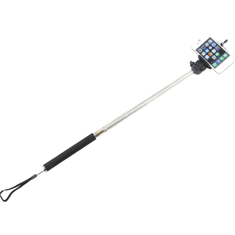 Aluminium monopod Selfie stick voor smartphones en compactcamera's, roze