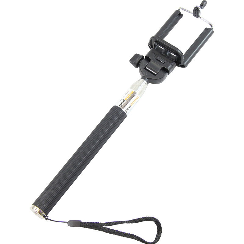 Aluminium monopod Selfie stick voor smartphones en compactcamera's, roze