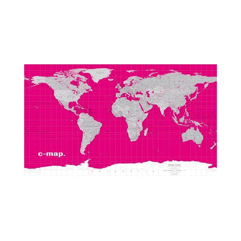 Columbus Wereldkaart C-map map of the world '' magenta ''