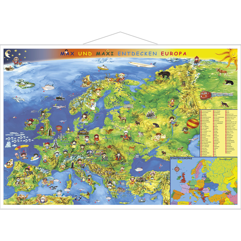 Stiefel Kinderkaart Europa, met metalen frame (Duits)