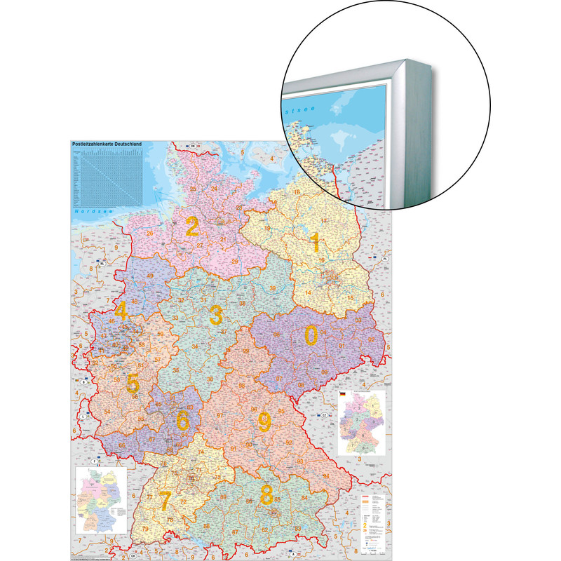 Stiefel Duitsland postcodekaart, voor prikkers en magnetisch (Duits)