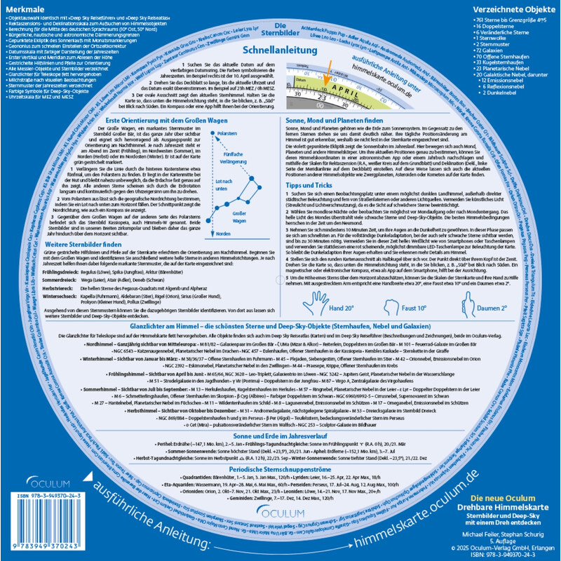 Oculum Verlag Draaibare sterrenkaart (Duits)